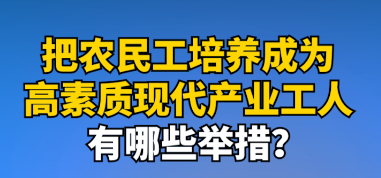 工視頻丨農(nóng)民工如何成為高素質(zhì)的現(xiàn)代產(chǎn)業(yè)工人？這些舉措了解下！