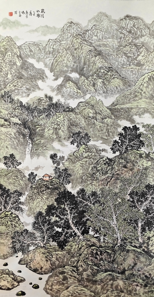 10-馮文亮-山東能源集團(tuán)有限公司-歲月如歌-國畫-180×95cm-外框尺寸236X105cm
