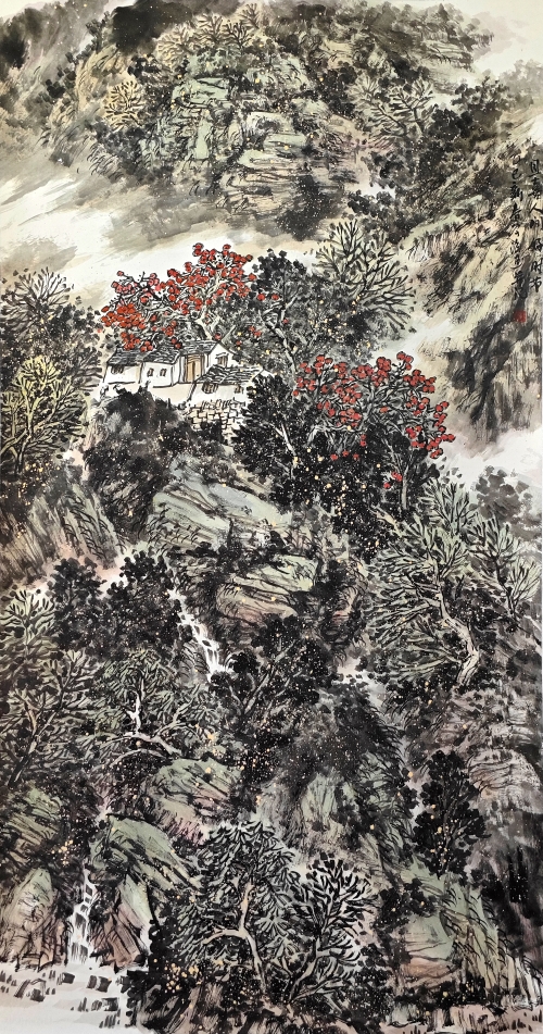 13-劉學海-山東能源集團有限公司-且喜人間好時節(jié)-國畫-180×95cm-外框尺寸-234X105CM