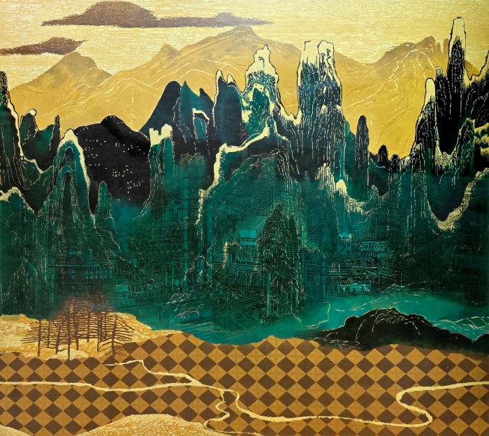 80-吳慧玲-吳海風(fēng)-中國(guó)石油化工集團(tuán)有限公司-家山-版畫-118×140cm