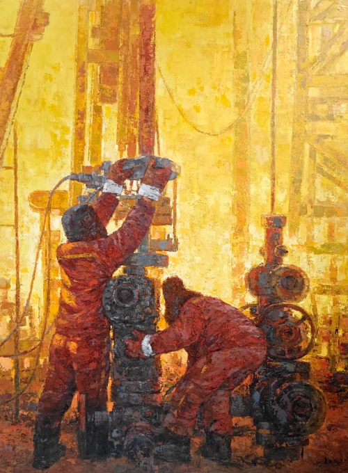 60-黃會(huì)民-油畫(huà)-晨-外框尺寸-222X161.5CM