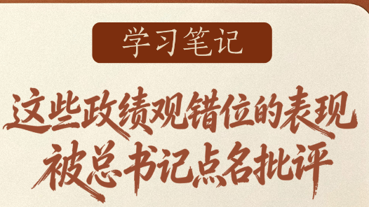 學習筆記｜這些政績觀錯位的表現(xiàn)，被總書記點名批評