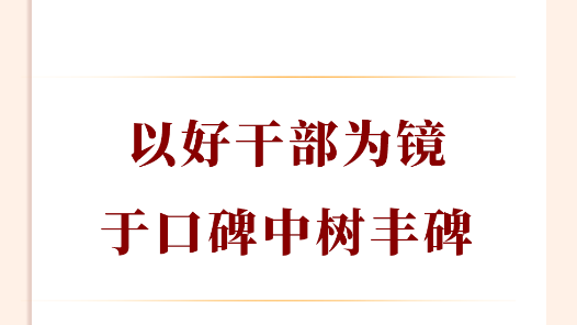 學(xué)習(xí)手記｜以好干部為鏡，于口碑中樹(shù)豐碑
